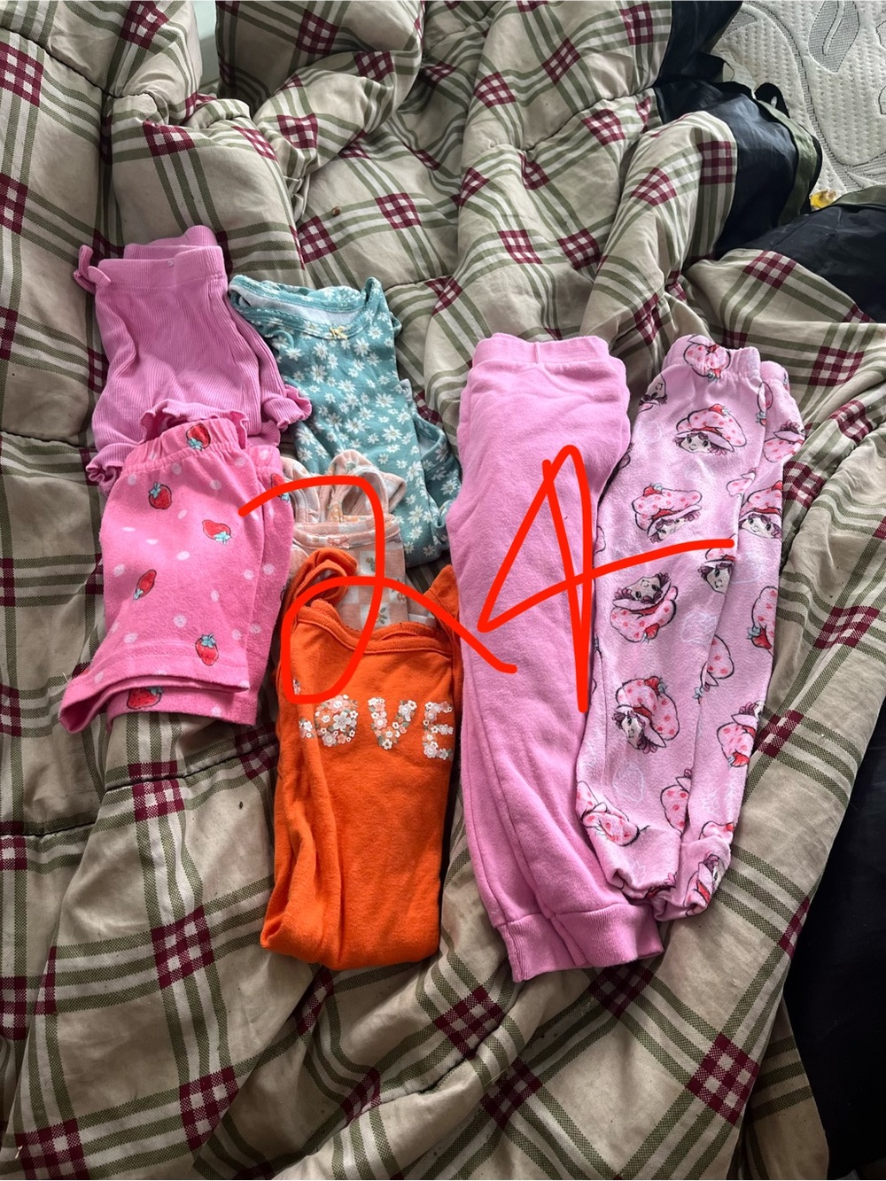 Girls Sleepwear Pajama Set - Pink & Orange Mix 24 m